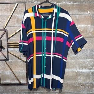 zara man geometric multicolor shirt